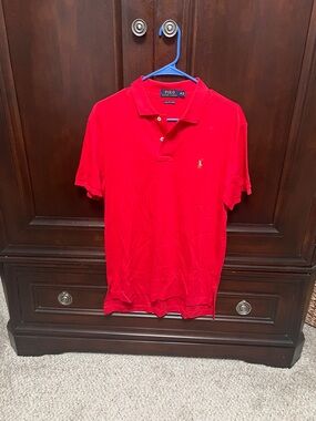Polo by Ralph Lauren Red Short-Sleeve Polo Shirt with Embroidered Pony